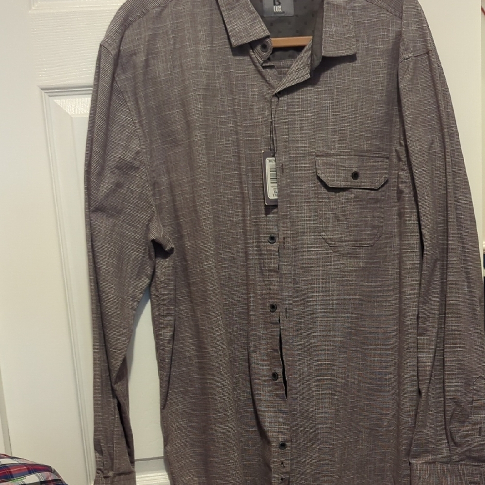 Lux Casual Brown Button-Down Shirt